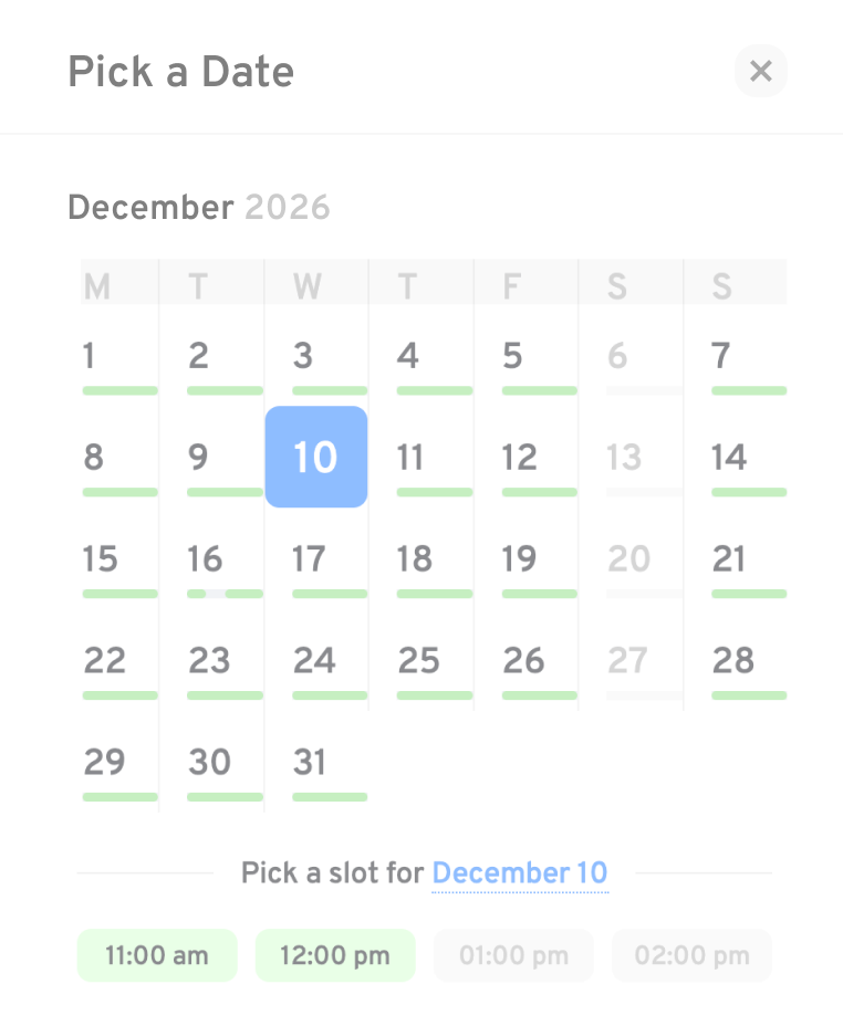 Select Occasion Back